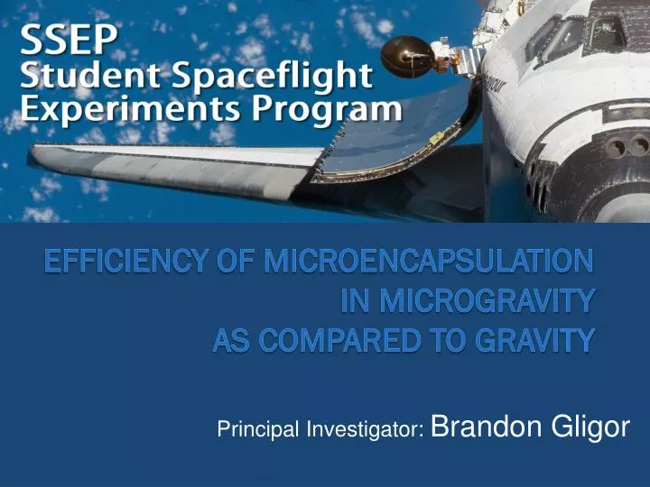 efficiency of microencapsulation in microgravity as compared to gravi ty