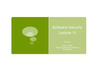 Software Security Lecture 11