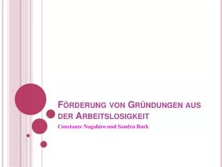 f rderung von gr ndungen aus der arbeitslosigkeit