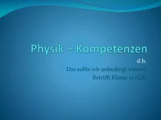 physik kompetenzen