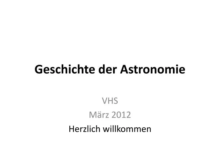 geschichte der astronomie