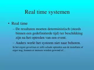 real time systemen