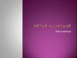 artur alliksaar