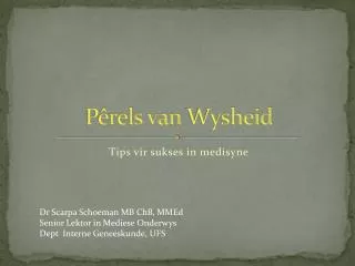 p rels van wysheid