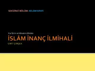 sek z nc b l m kel m sifati kur n n ve k inat n dilinden