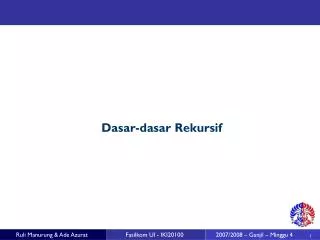 dasar dasar rekursif