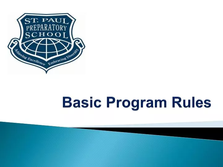 basic program rules