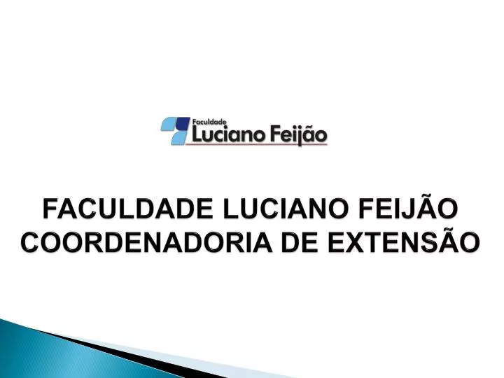 faculdade luciano feij o coordenadoria de extens o