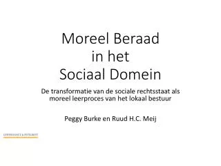 moreel beraad in het sociaal domein