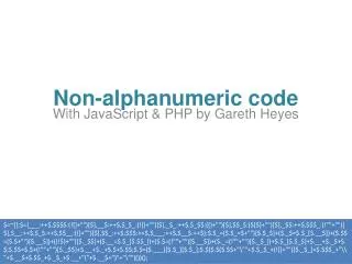 Non-alphanumeric code