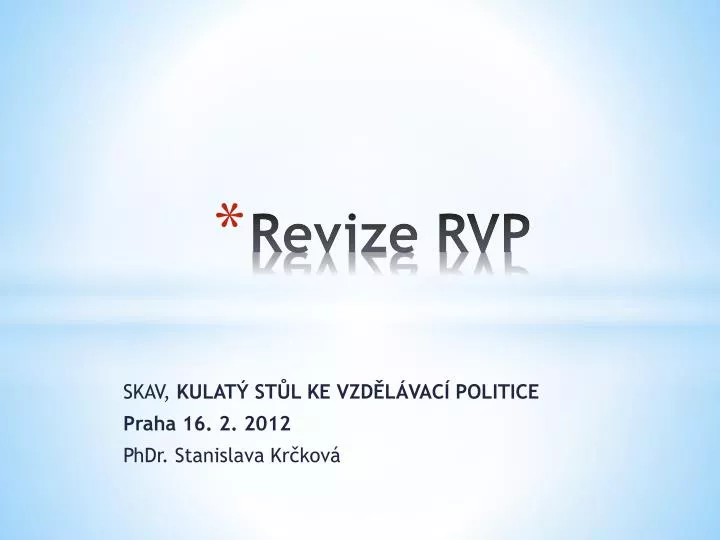 revize rvp