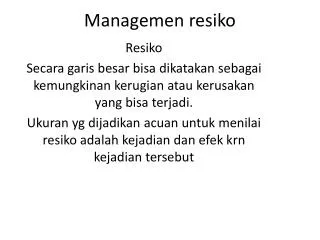 managemen resiko