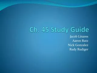 Ch. 45 Study Guide