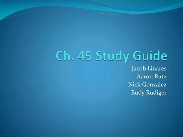 ch 45 study guide