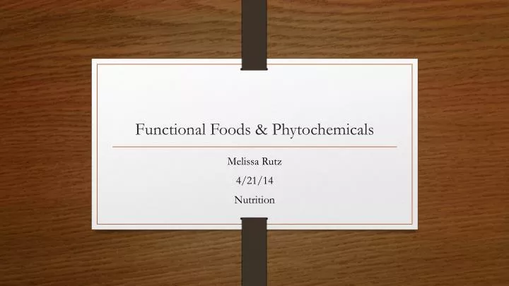 functional foods phytochemicals