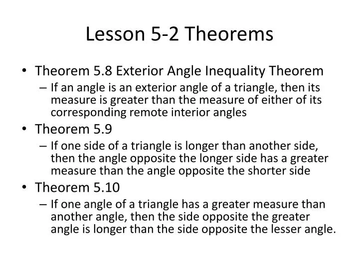 lesson 5 2 theorems
