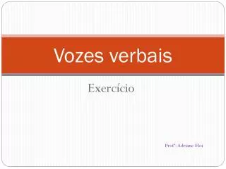 vozes verbais
