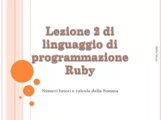 numeri interi e calcolo della somma