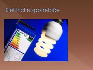 elektrick spotrebi e