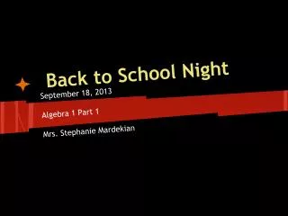 back to school night