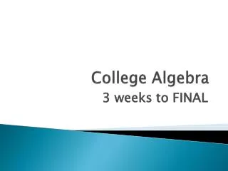 college algebra