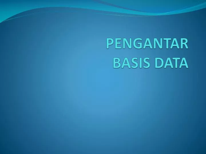 pengantar basis data