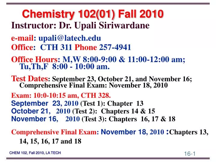 chemistry 102 01 fall 2010