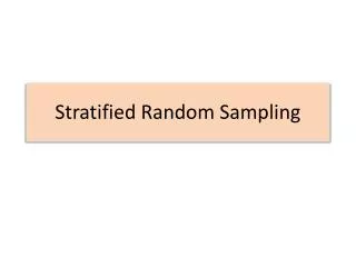 stratified random sampling