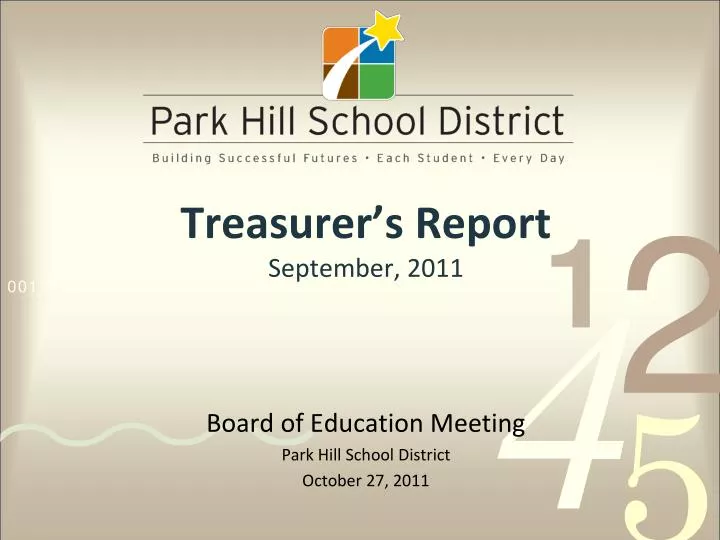 treasurer s report september 2011