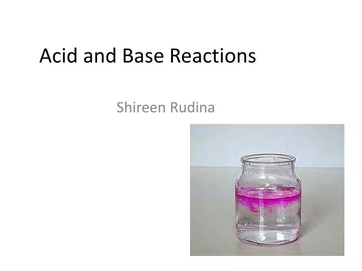 acid and base reactions
