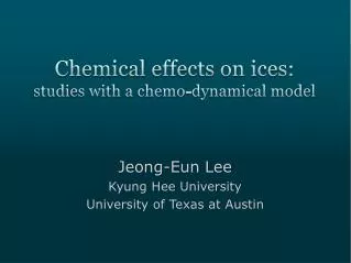 Chemical effects on ices: studies with a chemo-dynamical model