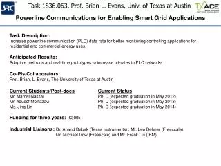 Task 1836.063, Prof. Brian L. Evans, Univ. of Texas at Austin