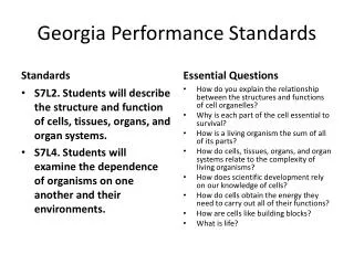 Georgia Performance Standards