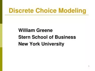 Discrete Choice Modeling