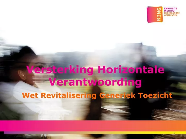 versterking horizontale verantwoording wet revitalisering generiek toezicht