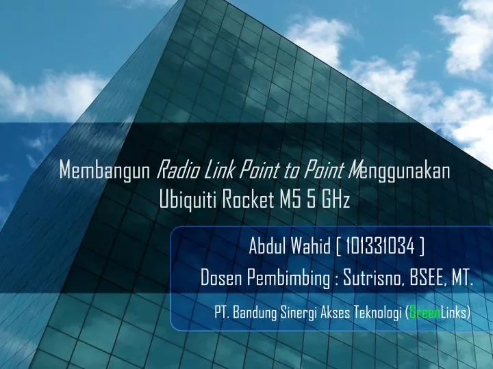 membangun radio link point to point m enggunakan ubiquiti rocket m5 5 ghz