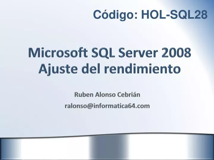 microsoft sql server 2008 ajuste del rendimiento