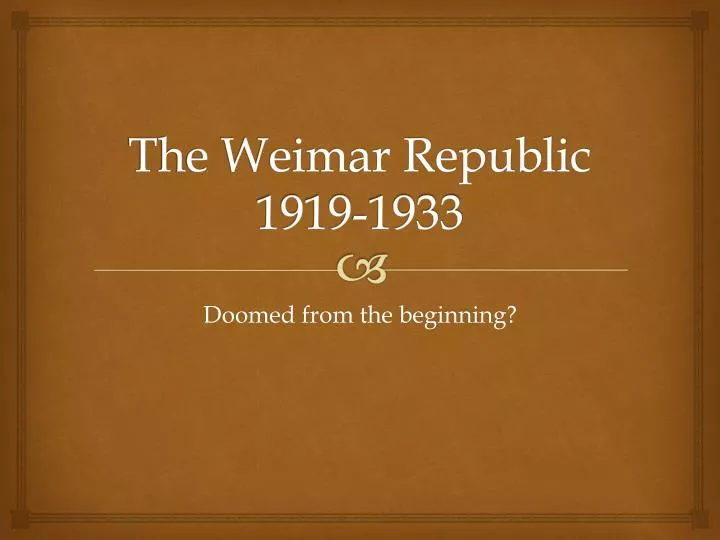the weimar republic 1919 1933