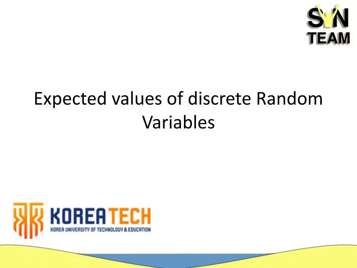 expected values of discrete random variables