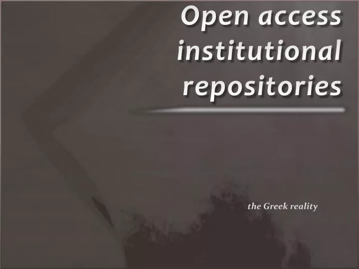 open access institutional repositories