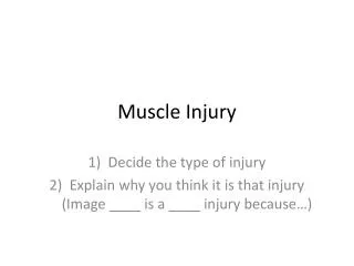 Muscle Injury