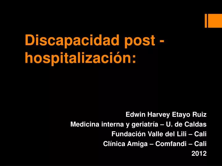 discapacidad post hospitalizaci n