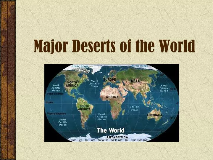 major deserts of the world