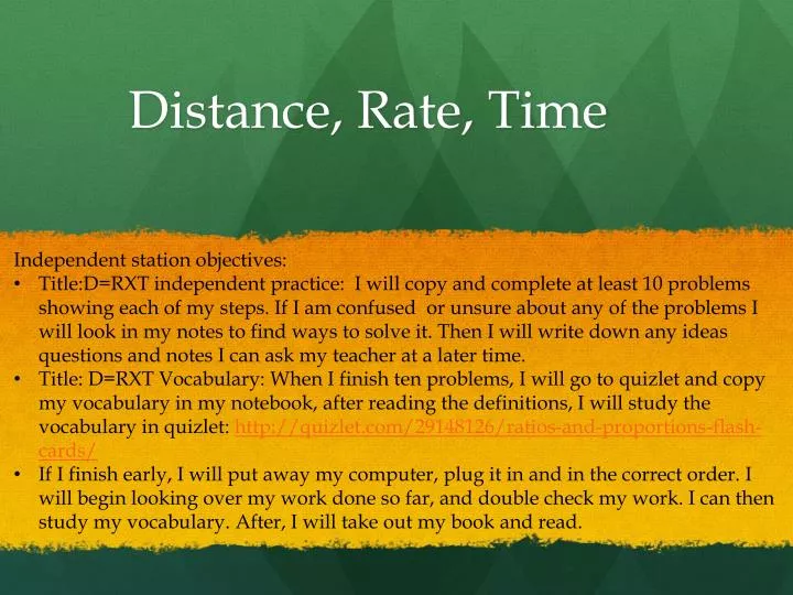 distance rate time