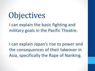 Objectives