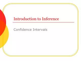 Introduction to Inference