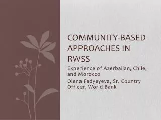 Community-based Approaches in RWSS