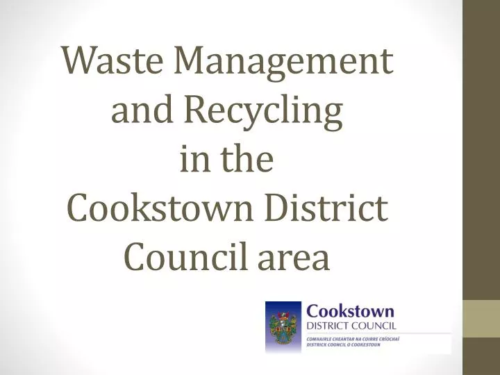 waste management and recycling in the cookstown district council area