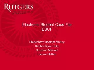 Electronic Student Case File ESCF