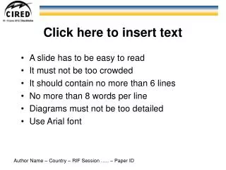 Click here to insert text